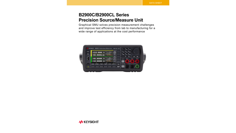 B2900C/B2900CL Series Precision Source/Measure Unit
